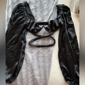 For Love and Lemon Black silk top